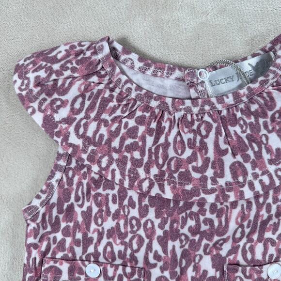 Lucky Jade One Piece Outfit Girls 3/6 Months Pink/Purple Sleeveless Collar Snap - Picture 3 of 8